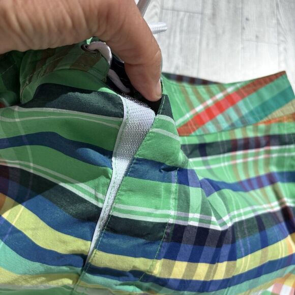 Polo Ralph Lauren Pink Plaid Swim Trunks Mens 36 Board Shorts Preppy Green Beach - Picture 5 of 7